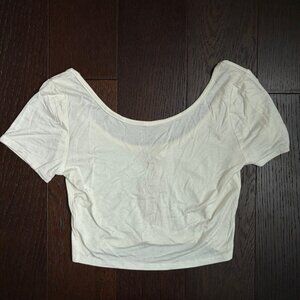 NWT Pitaya Scoop Back Cropped T-Shirt (Cream) - Size Medium